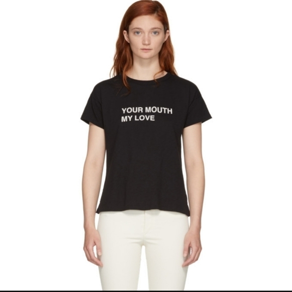 New Rag and Bone Black Your Mouth My Love T-Shirt - Picture 1 of 8